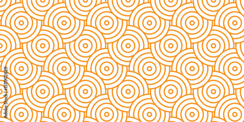 Minimal Overlapping creative diamond circle abstract orange pattern background with waves texture. geometric digital fabric pattern circles floral lapping white retro background.