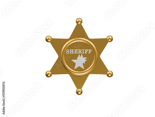 sheriff badge icon 3d illustration render 