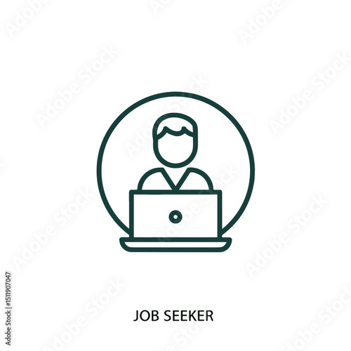 Job seeker icon for employment platforms and digital recruitment tools