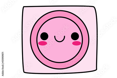 Condom cartoon character. Contraception, safe sex, AIDS, unwanted pregnancy. Cute cartoon condom. Cute emoji preservative. Vector illustration isolated on a white background.