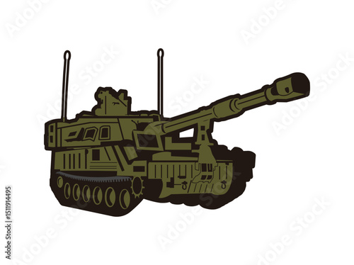 War Military Tank graphic design, Heavy Armored Combat Artillery Cannon Tactical Warfare Vehicle vector Illustration