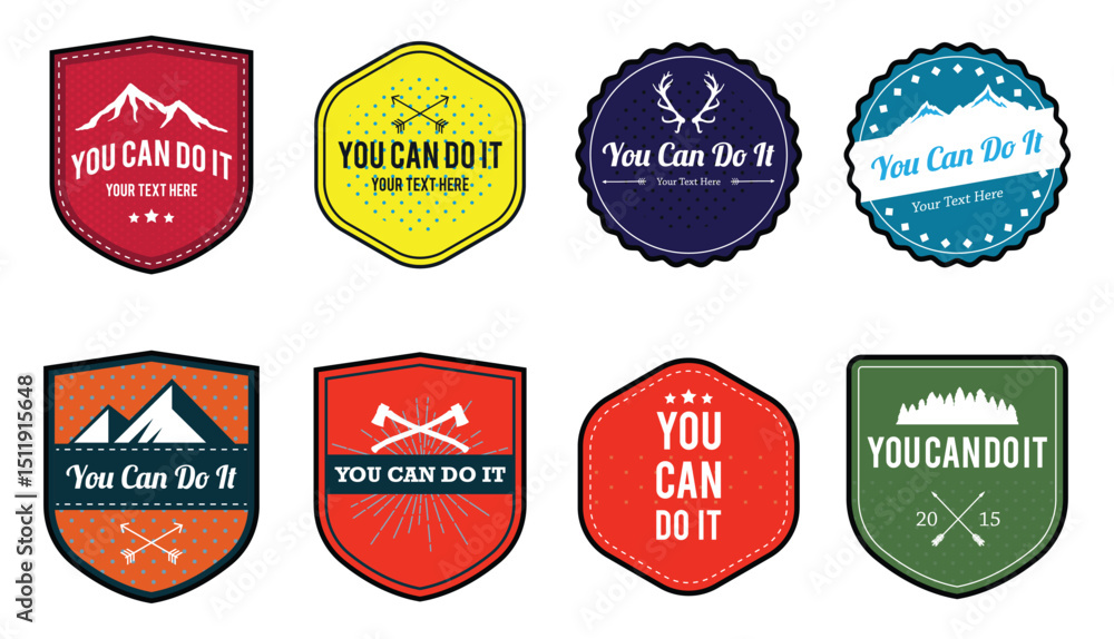 Obraz premium outdoor hunting badge collection graphic design, set of hunting badges vector illustration art
