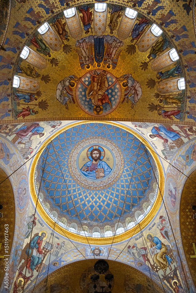 Naklejka premium Naval Nikolsky Cathedral Orthodox Church in Kronstadt in the city of Kronstadt, Russia - March 06, 2025