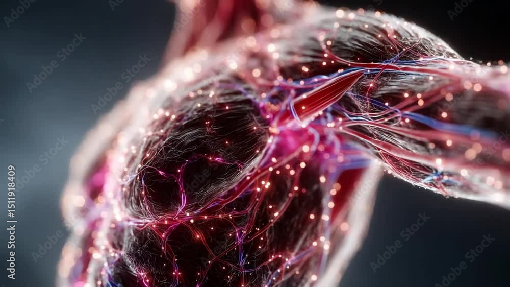 Muscle System Animation Detailed 3D animation of human muscular system, veins and arteries for ...