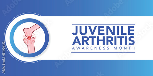 Juvenile Arthritis awareness month is observed every year in July. The most common symptoms of the disease are joint swelling, pain and stiffness, it is usually an autoimmune disorder. Vector art	