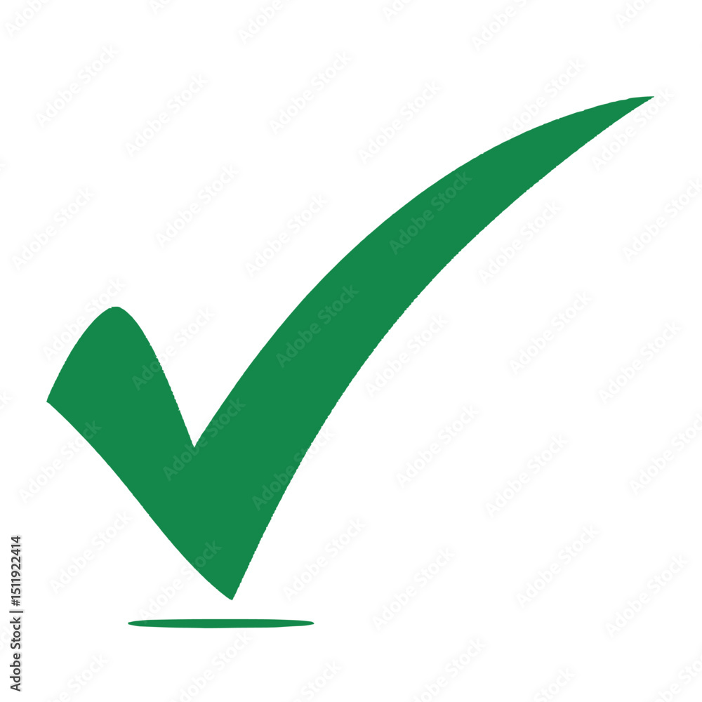 Green Checkmark Symbolizing Approval on White Background Green Checkmark Symbolizing Approval on White Background