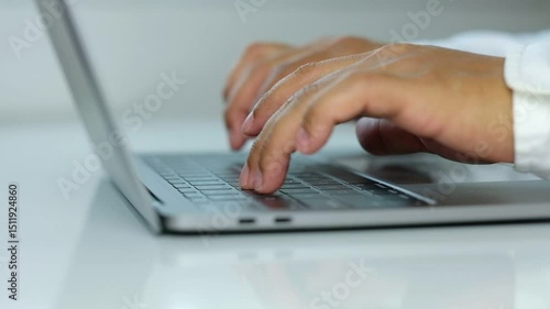 Businessman's hand using laptop. Technology concept. work from home