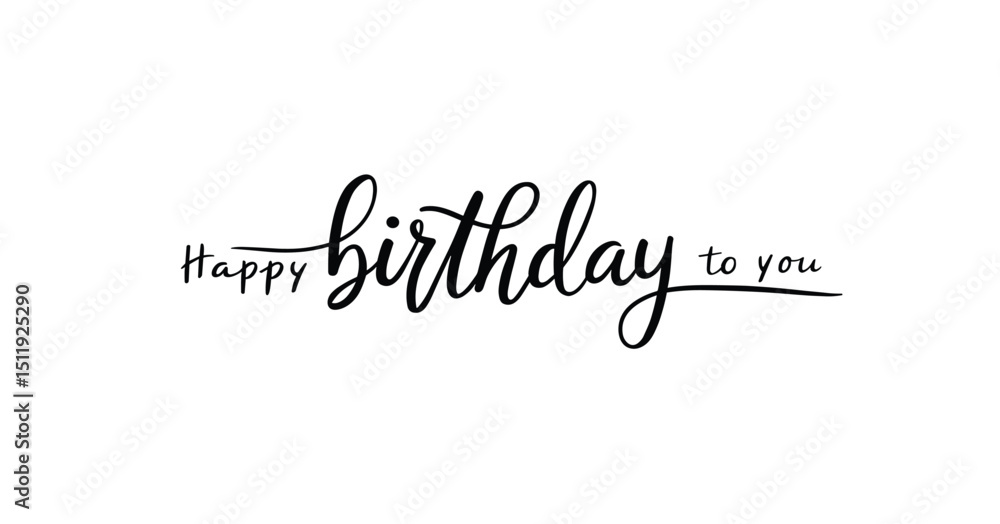 Minimalist Cursive Happy Birthday Greeting Card Design Minimalist Cursive Happy Birthday Greeting Card Design