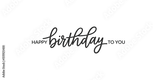 Minimalist Cursive Happy Birthday Greeting Card Design