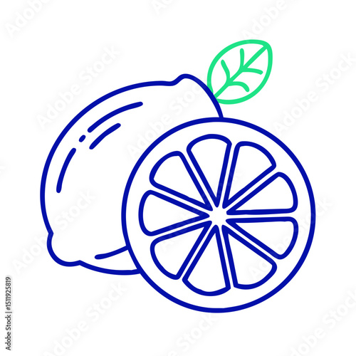 Lemon icon isolate 