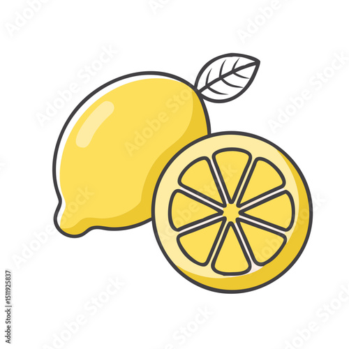 Lemon icon isolate 