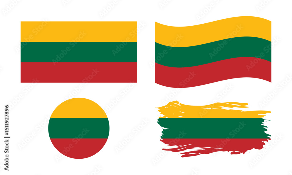 Obraz premium Lithuania flag in different forms