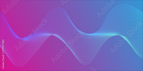 Abstract blue wave background with smooth flowing lines and light design