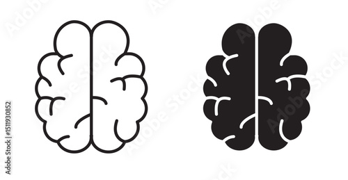 Brain icon set flat style. Vector illustration collection.