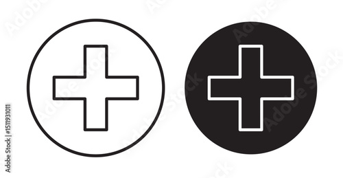 Hospital sign icon set flat style. Vector illustration collection.