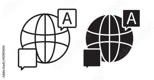 Language icon set flat style. Vector illustration collection.