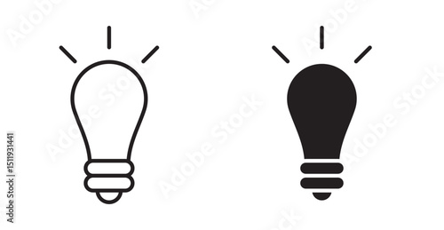 Idea icon set flat style. Vector illustration collection.