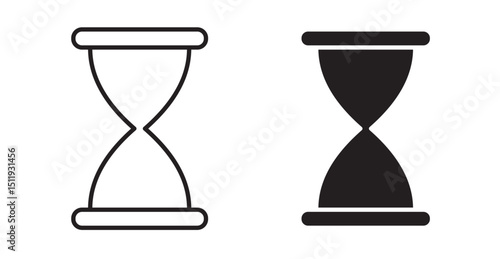 Hourglass icon set flat style. Vector illustration collection.