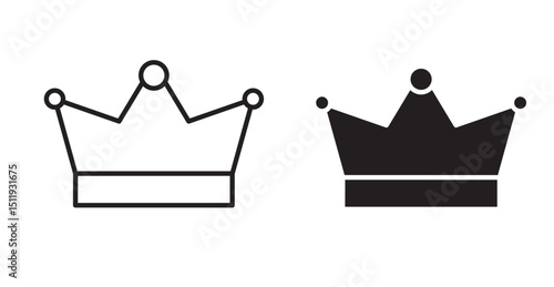 Crown icon set flat style. Vector illustration collection.