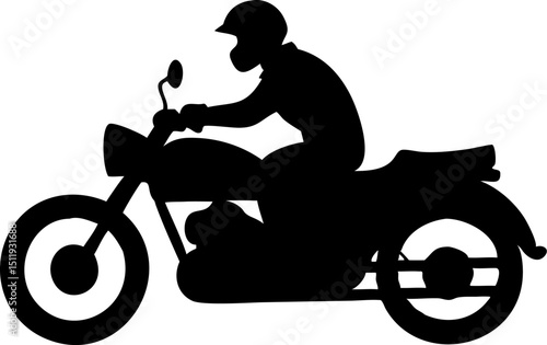 motorcycle rider on open highway during sunset (1).eps