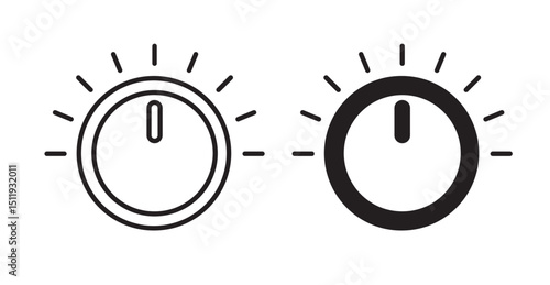 Knob icon set flat style. Vector illustration collection.