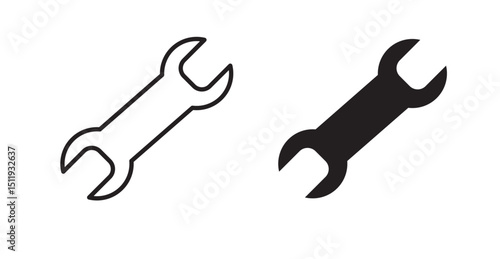 Wrench icon set flat style. Vector illustration collection.