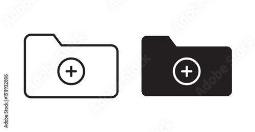 Create folder icon set flat style. Vector illustration collection.