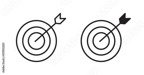 Bullseye icon set flat style. Vector illustration collection.