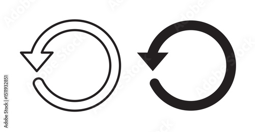 Reset icon set flat style. Vector illustration collection.