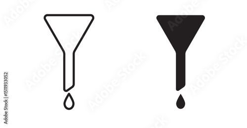 Funnel icon set flat style. Vector illustration collection.