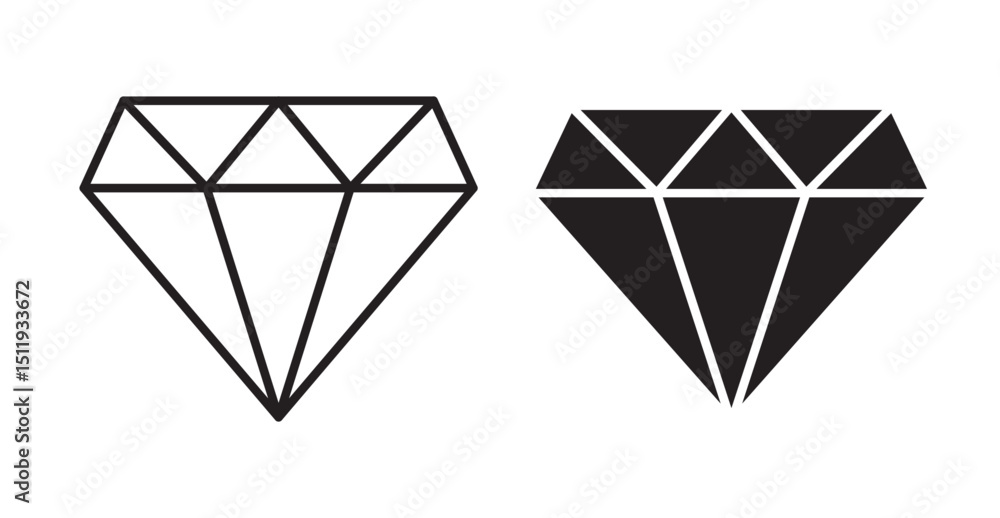 Diamond icon set flat style. Vector illustration collection. Diamond icon set flat style. Vector illustration collection.