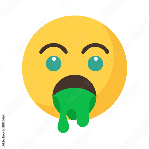A face with an open mouth Face vomiting 
