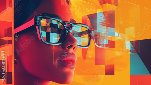 A stylized image portraying digital media innovations, from video streaming to NFT integration