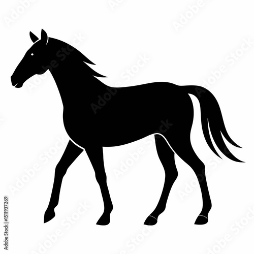Minimalist Black Horse Vector