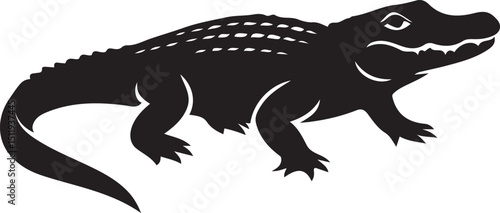 Wallpaper Mural Silhouette of an alligator, a fierce reptile with scaly skin and sharp teeth Torontodigital.ca