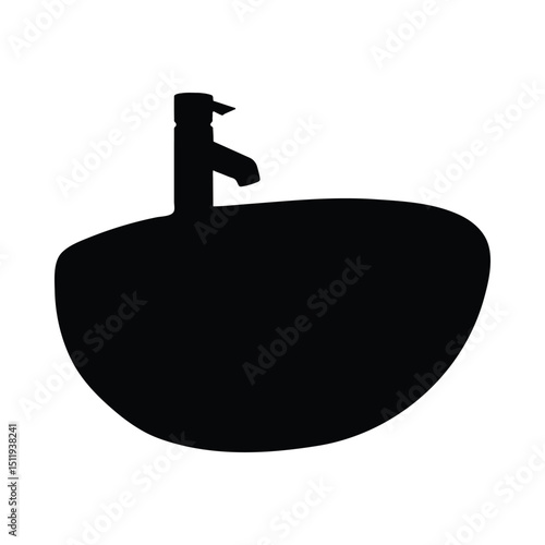 Modern vessel sink bathroom silhouette