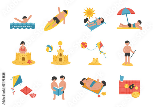 Beach Activities Swimming Surfing Sunbathing Sandcastles Reading and Relaxation