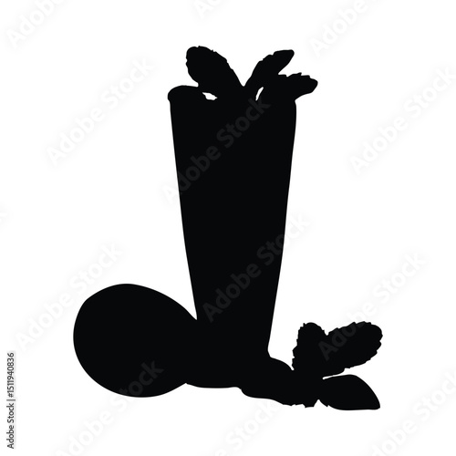Refreshing mojito silhouette drink illustration