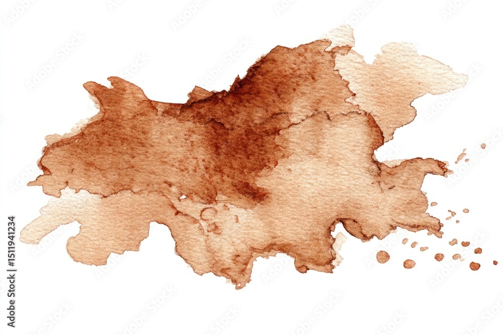 Obraz premium Brown stain paint watercolor background abstract.
