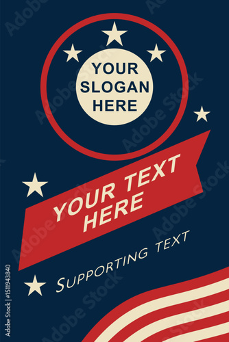 Election Day A3 poster with circular badge and ribbon layout. Designed for voting campaigns and civic outreach. Available individually or in the bundle.