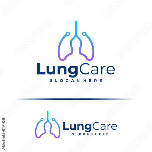 Tech Lung logo design concept vector. Lung Care Logo Design Template. Creative Symbol. Icon
