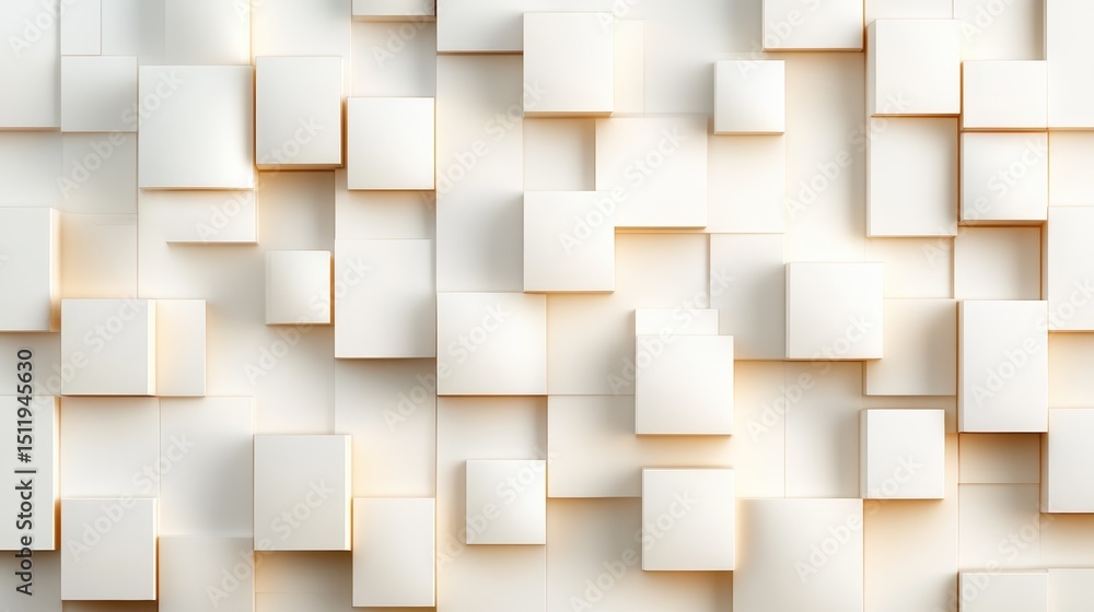The image displays a textured wall composed of white cubes, illuminated by warm light, creating a dynamic abstract backdrop that emphasizes depth and modern design. The image displays a textured wall composed of white cubes, illuminated by warm light, creating a dynamic abstract backdrop that emphasizes depth and modern design.