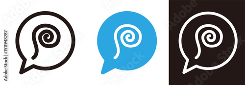 ぐるぐる、モヤモヤのマーク。不安、悩み、困惑などのネガティブな感情のアイコン。ベクターイラスト素材。