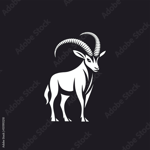 Elegant Antelope Silhouette in Monochrome Contrast