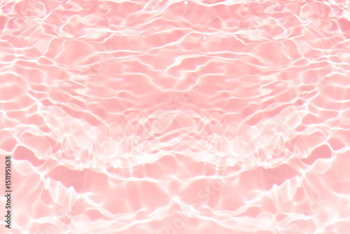 Pink water bubbles on the surface ripples. Defocus blurred transparent pink colored clear calm water surface texture with splash and bubbles. Water waves with shining pattern texture background