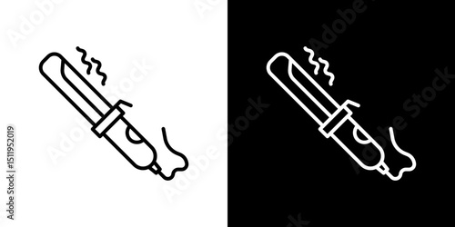 Hair curler icon. Simple element illustration. outline and flat symbol design