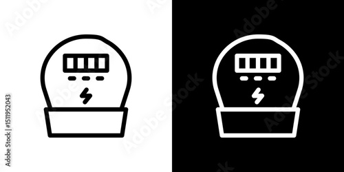 electric meter icon. Simple element illustration. outline and flat symbol design