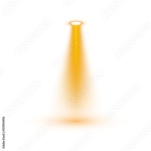PNG Downward Light Projectors with Radiant Orange Spotlights on Transparent Background for Visual FX or UI Elements