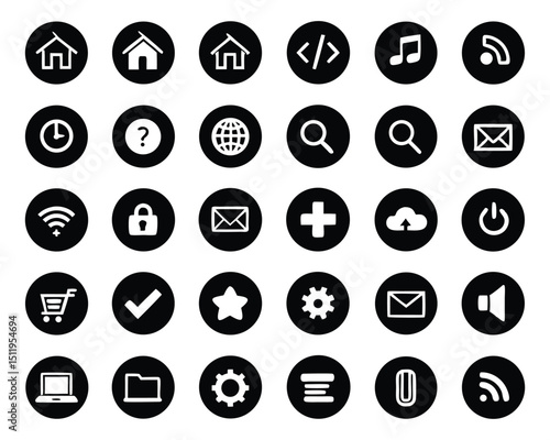 Website Icon Set – Web, Computer & Mobile App UI Symbols