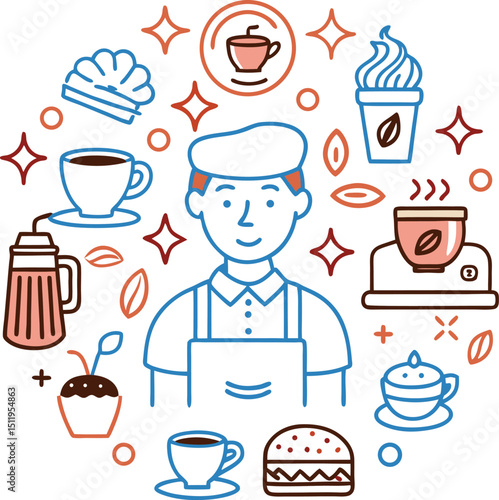 food and dink icon set design 